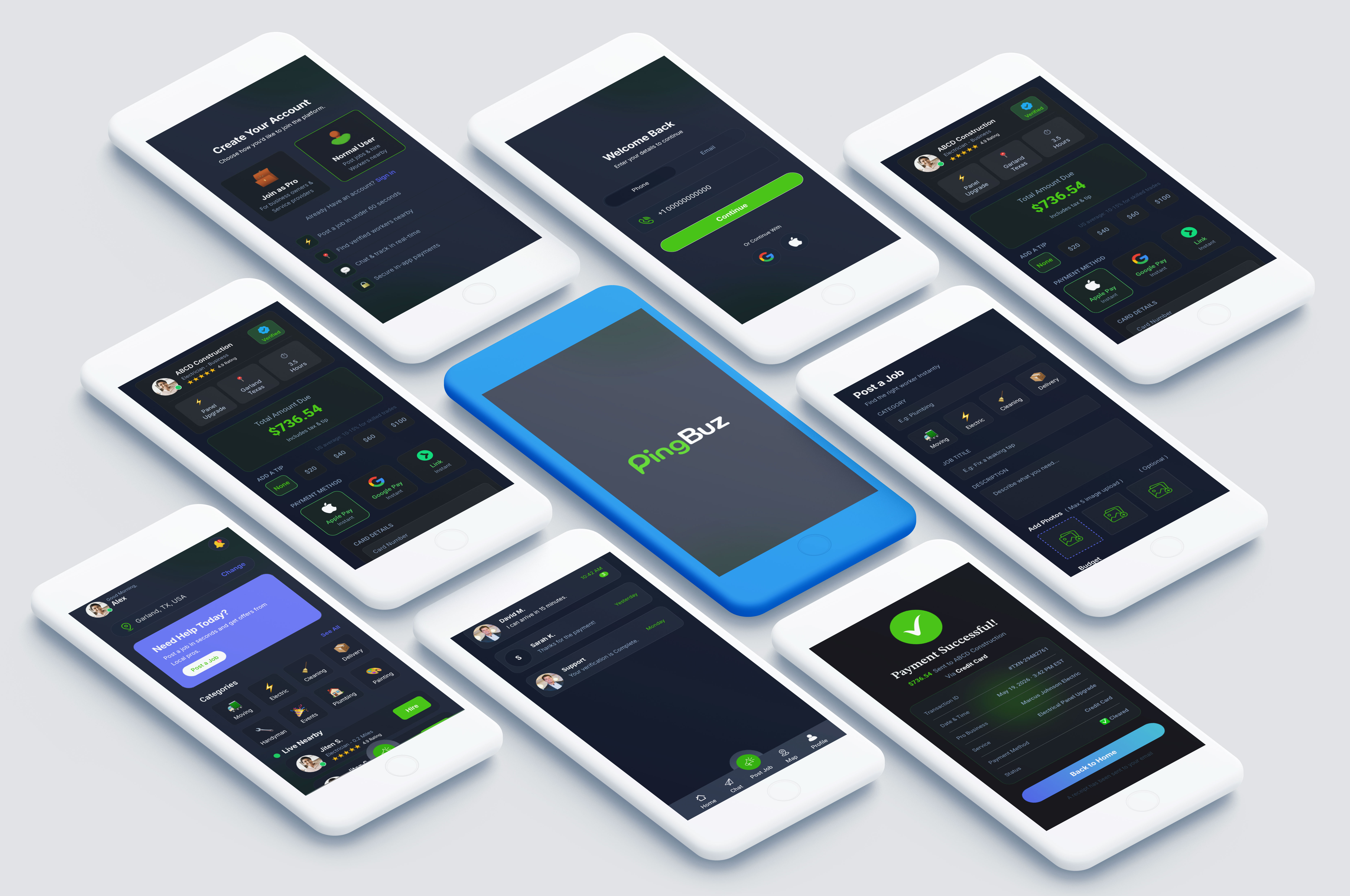 App home screen and notification layout designs