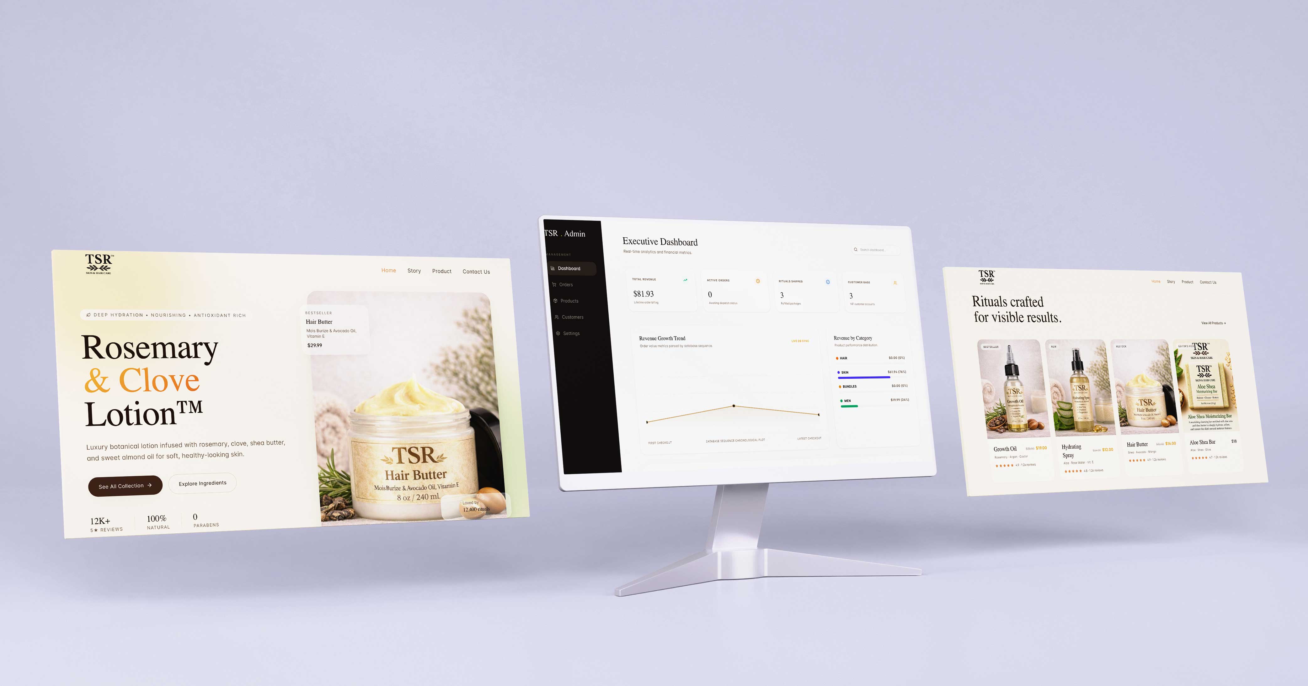TSR Skin & Hair Care Brand Identity
