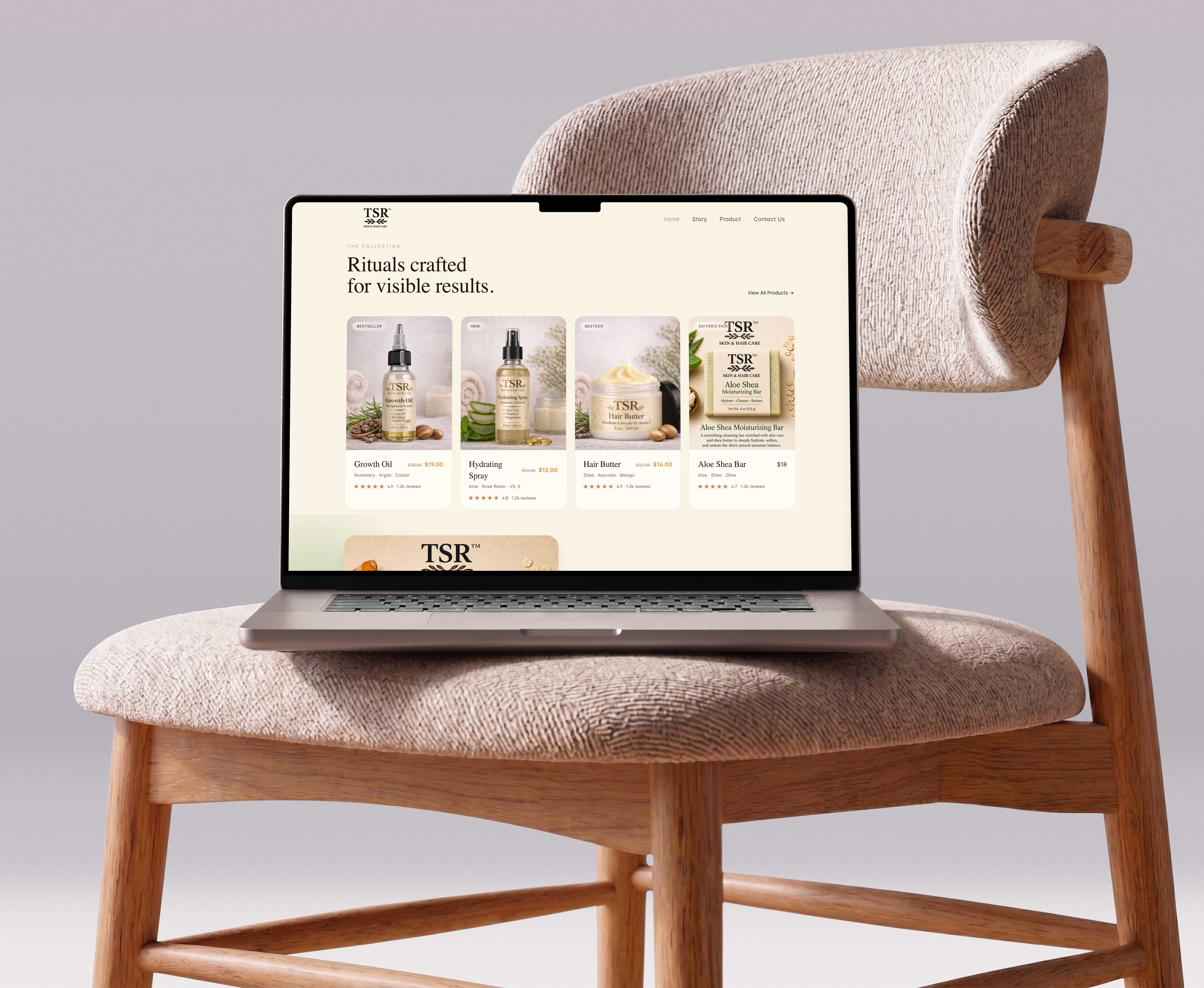 Responsive shop mockup view